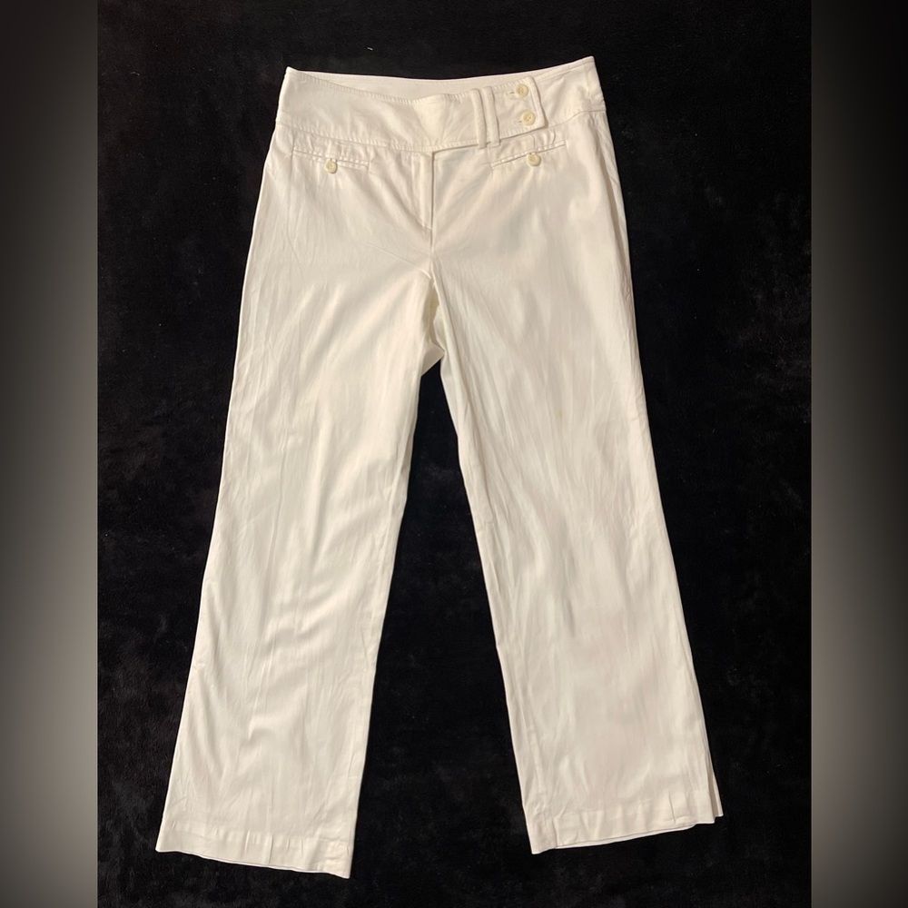 Donna Degnan White Cotton Stretch Pants (SKU485)
